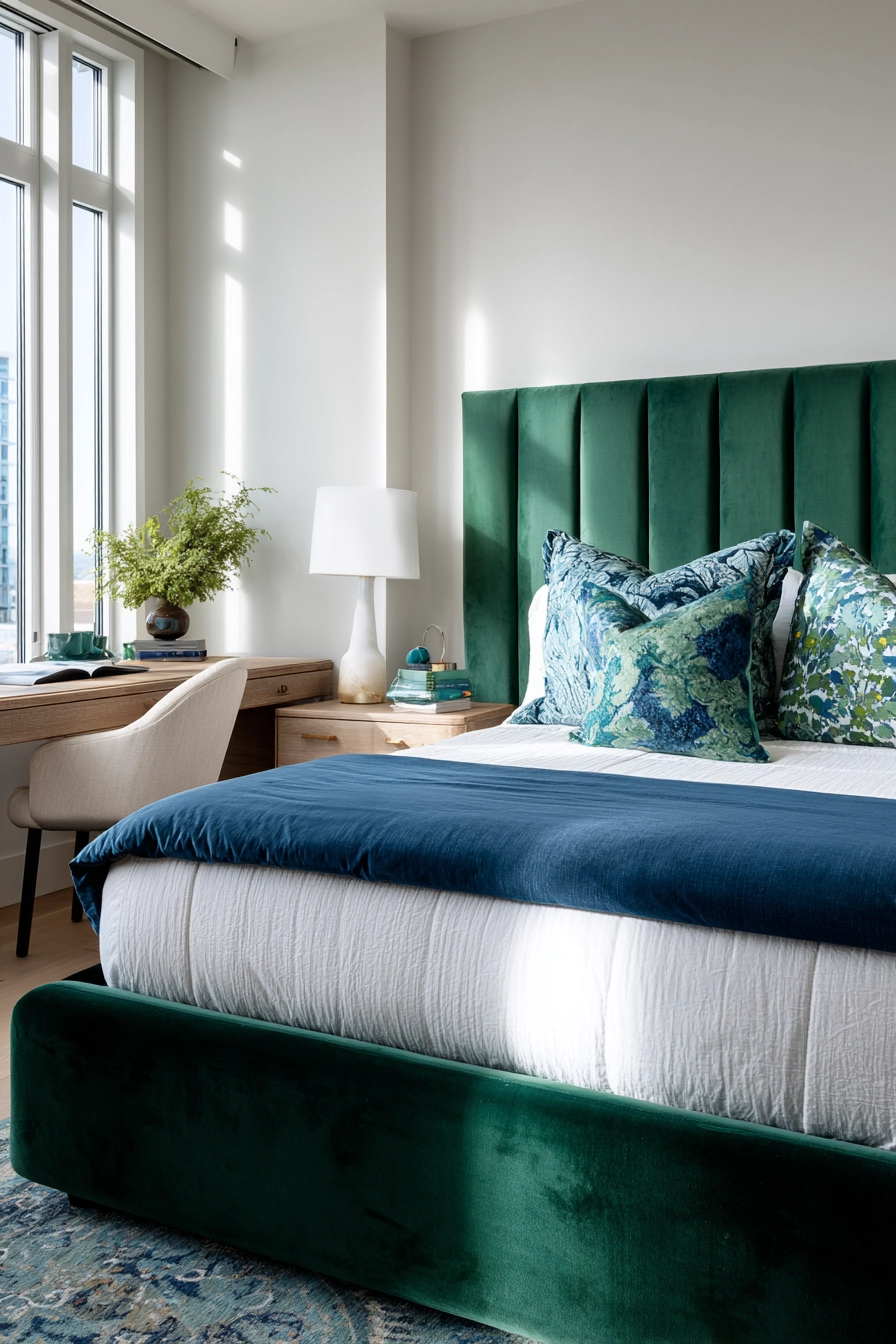 green and blue bedroom 16