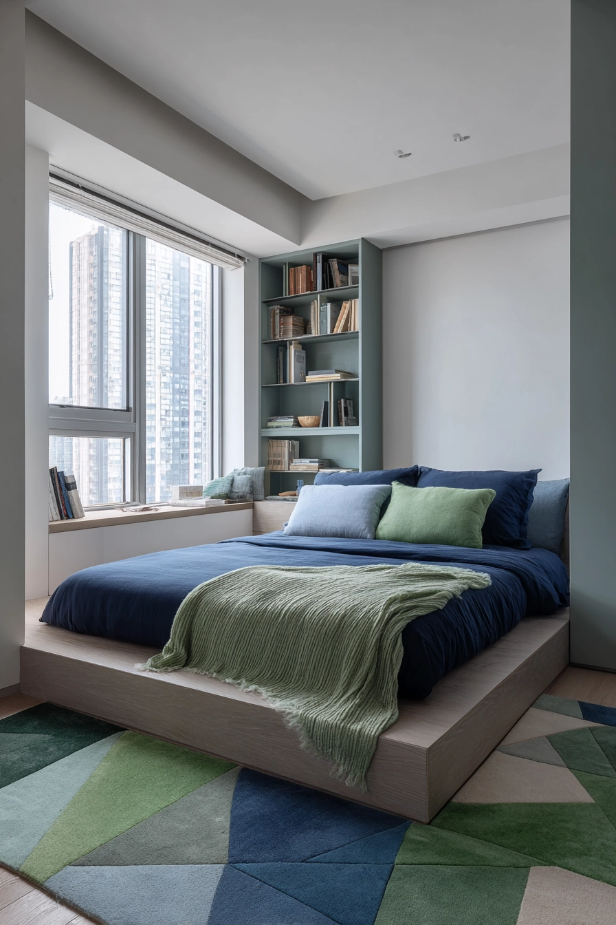 green and blue bedroom 6