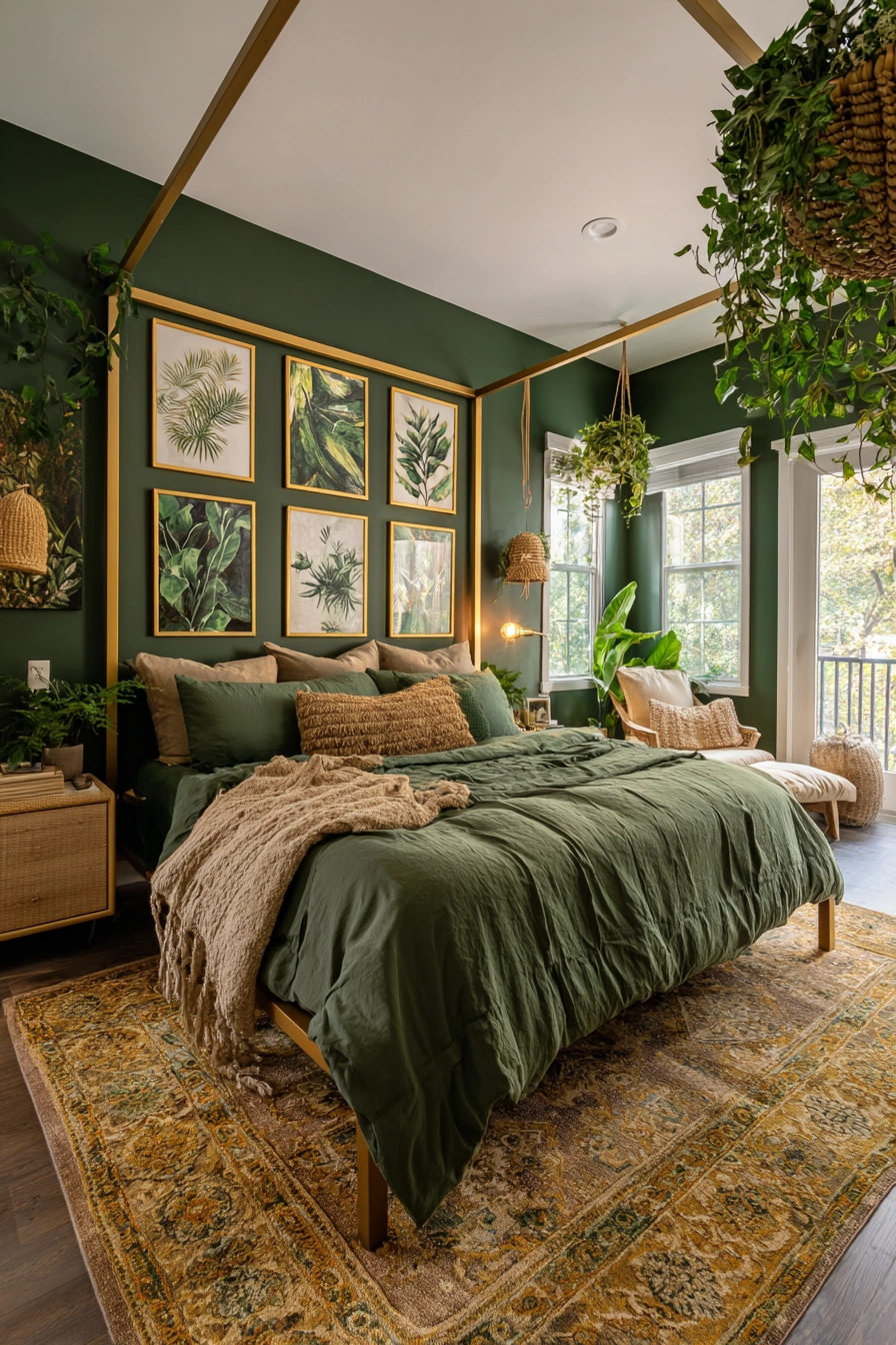green and gold bedroom 8