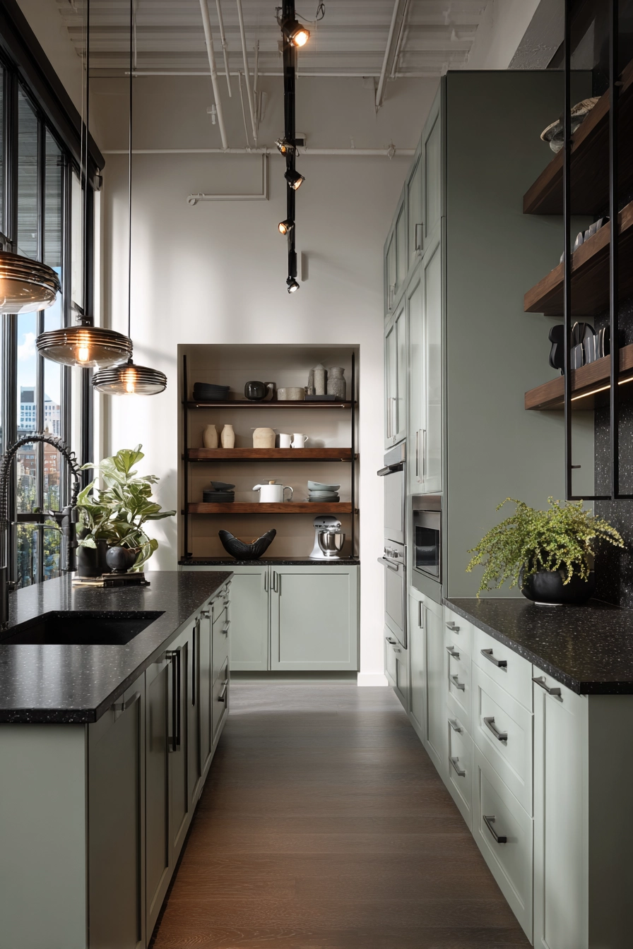 green kitchen cabinets 11