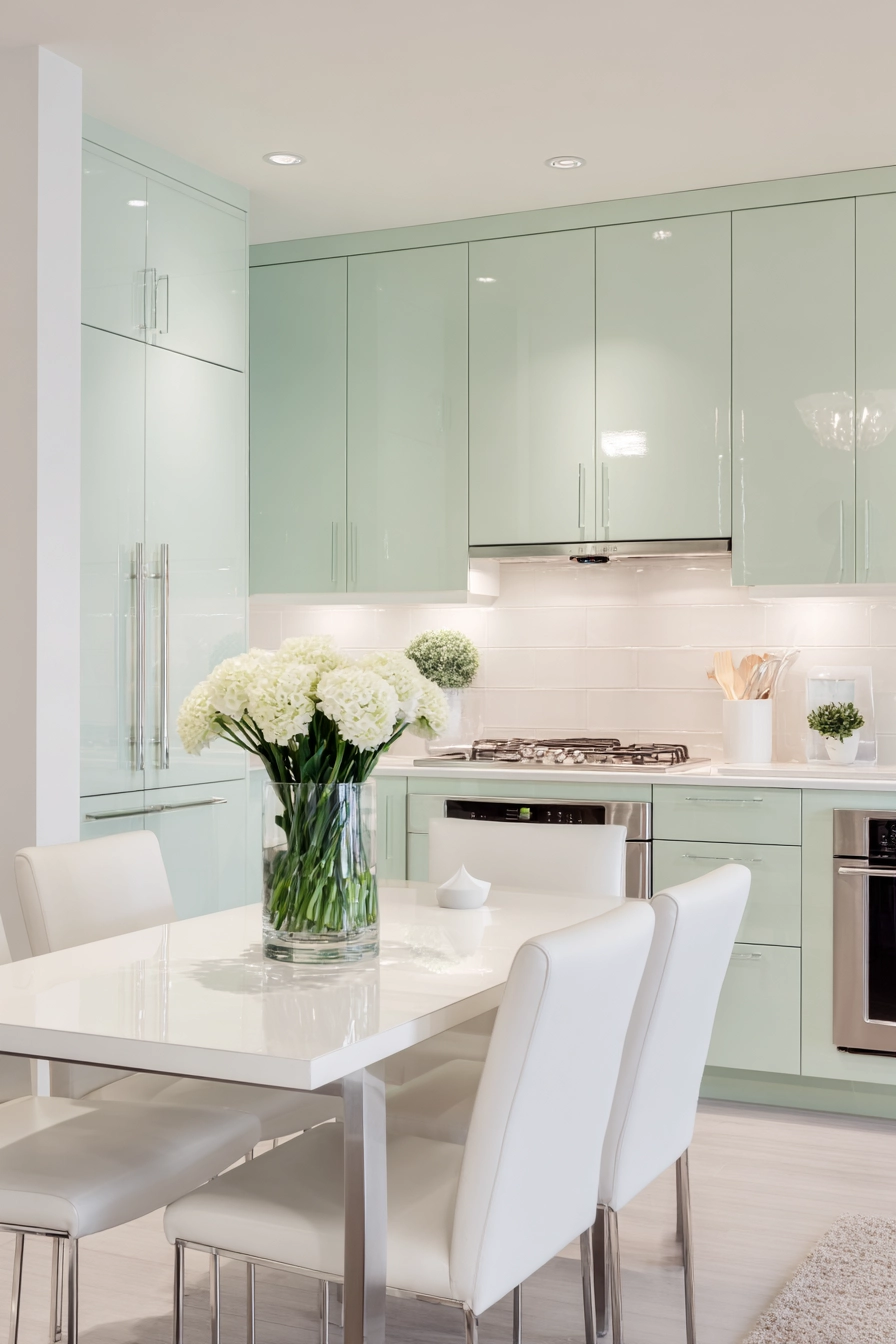 green kitchen cabinets 13