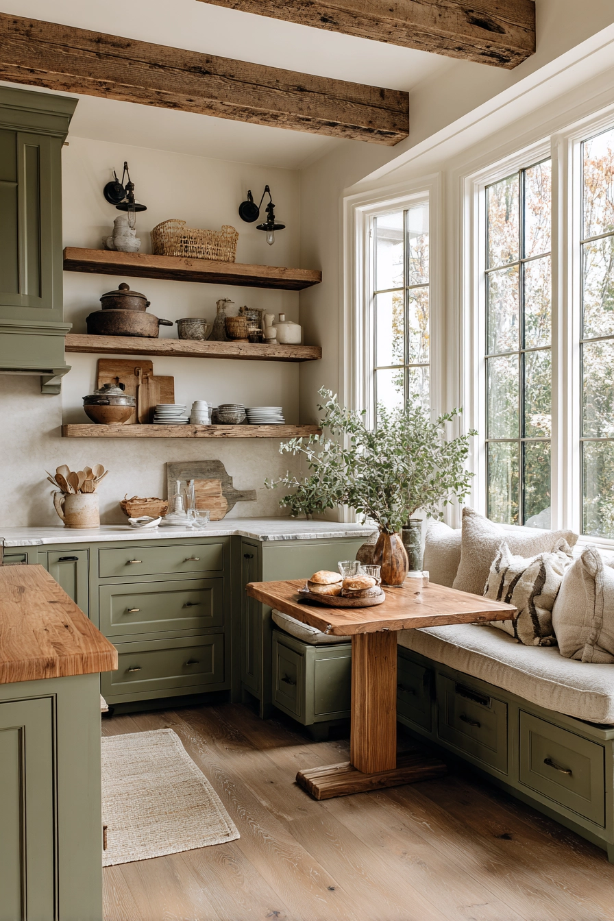 green kitchen cabinets 17