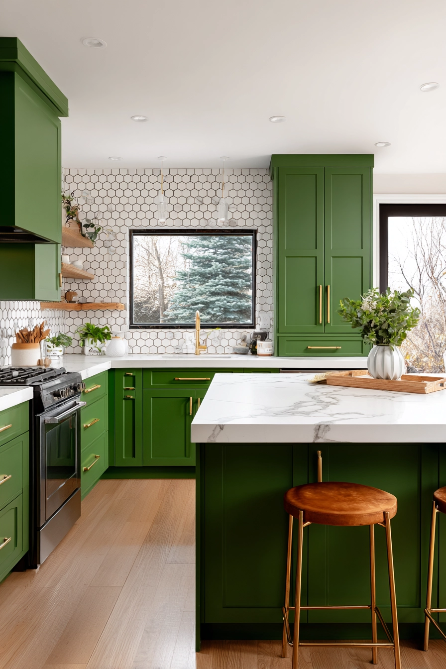 green kitchen cabinets 3