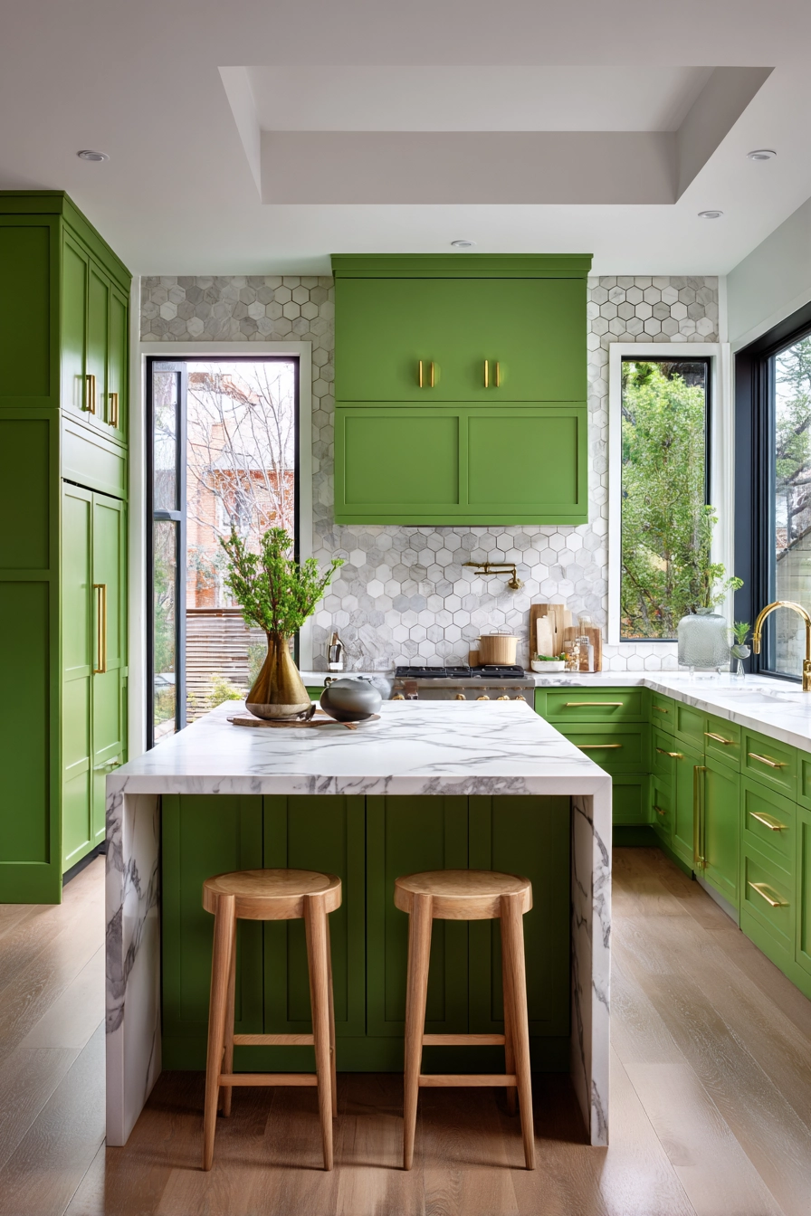 green kitchen cabinets 4