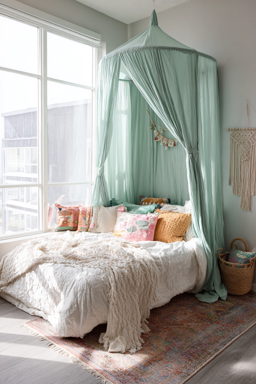mint green bedroom 10