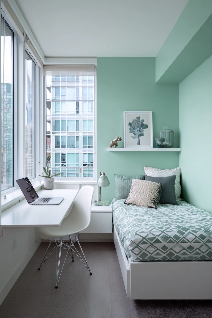 mint green bedroom 13