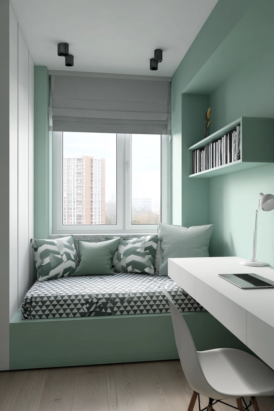 mint green bedroom 14