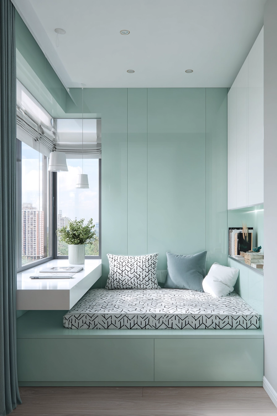mint green bedroom 15