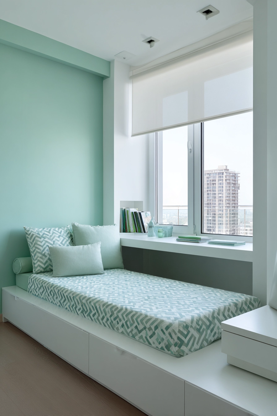 mint green bedroom 16