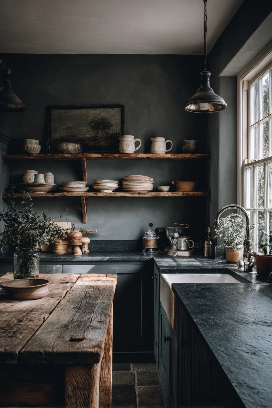 moody farmhouse kitchen 5