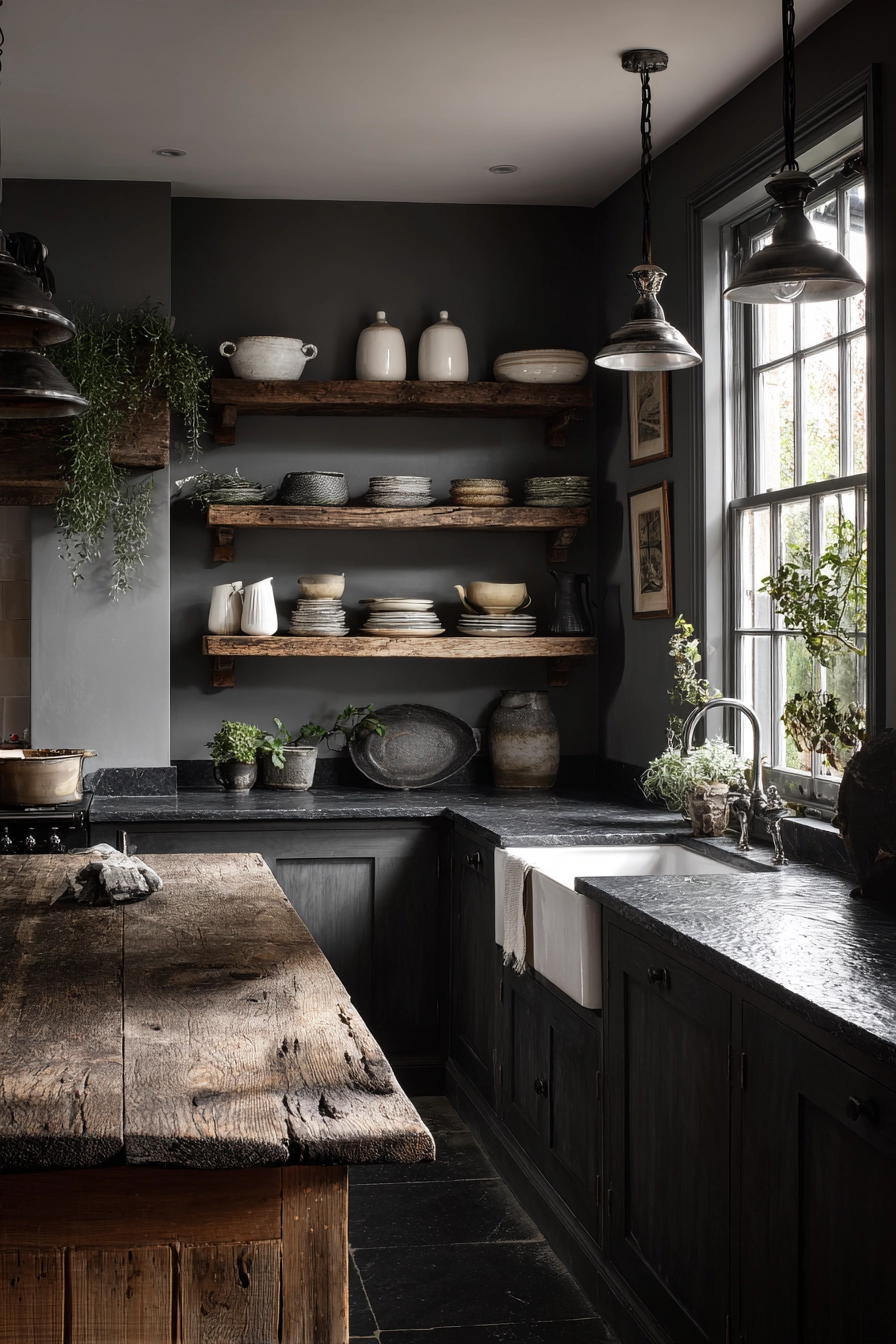 moody farmhouse kitchen 6