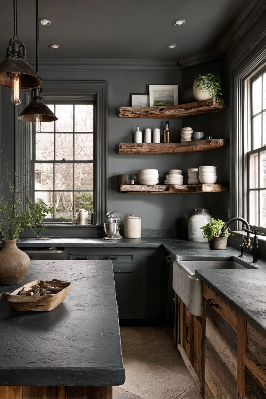moody farmhouse kitchen 7
