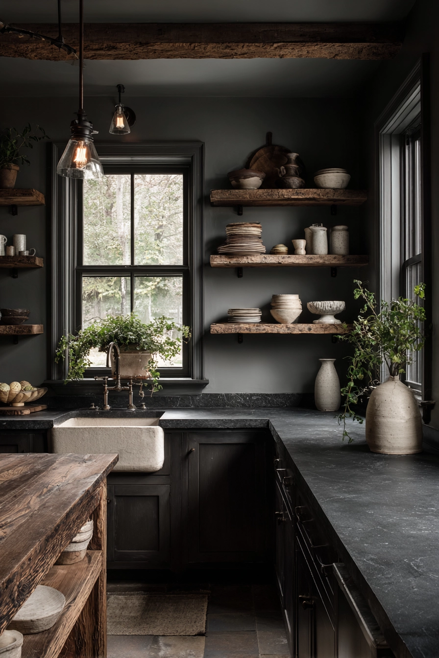 moody farmhouse kitchen 8