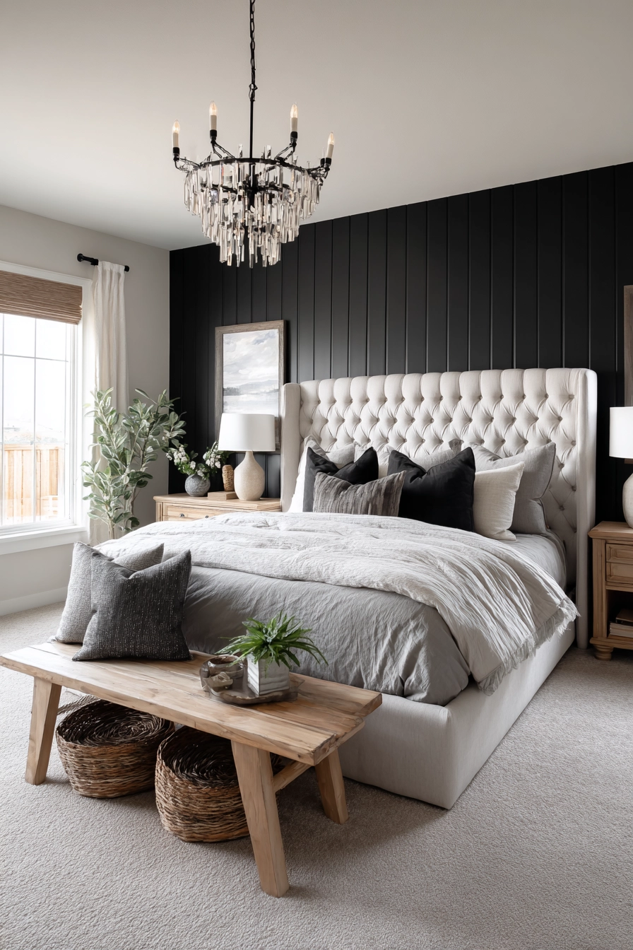 neutral and black bedroom 10