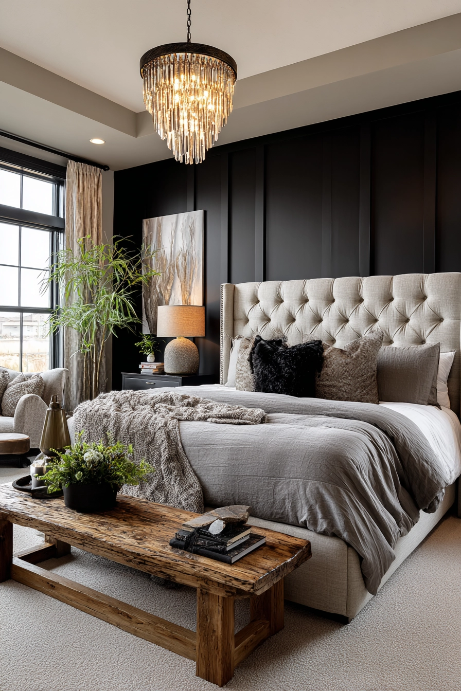 neutral and black bedroom 11