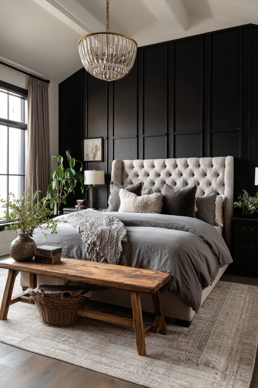 neutral and black bedroom 12
