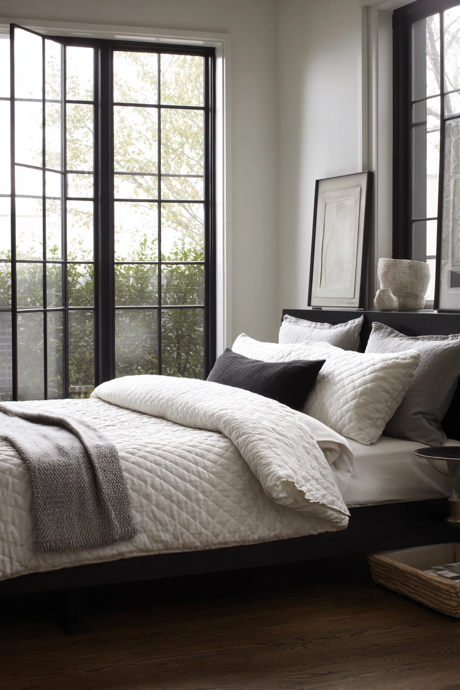 neutral and black bedroom 13
