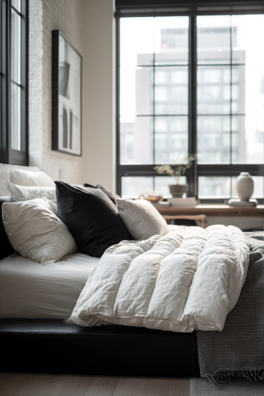 neutral and black bedroom 14