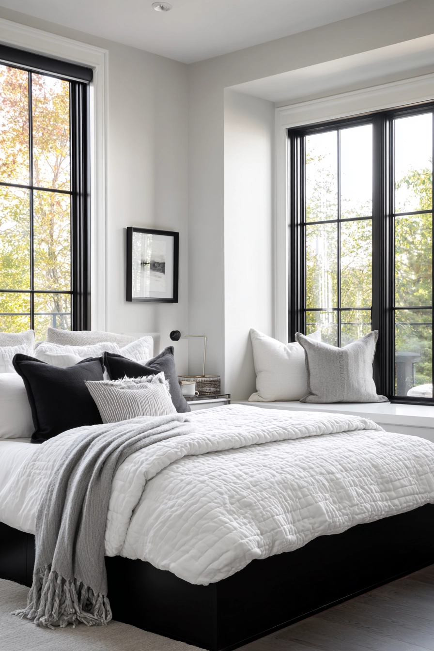 neutral and black bedroom 15