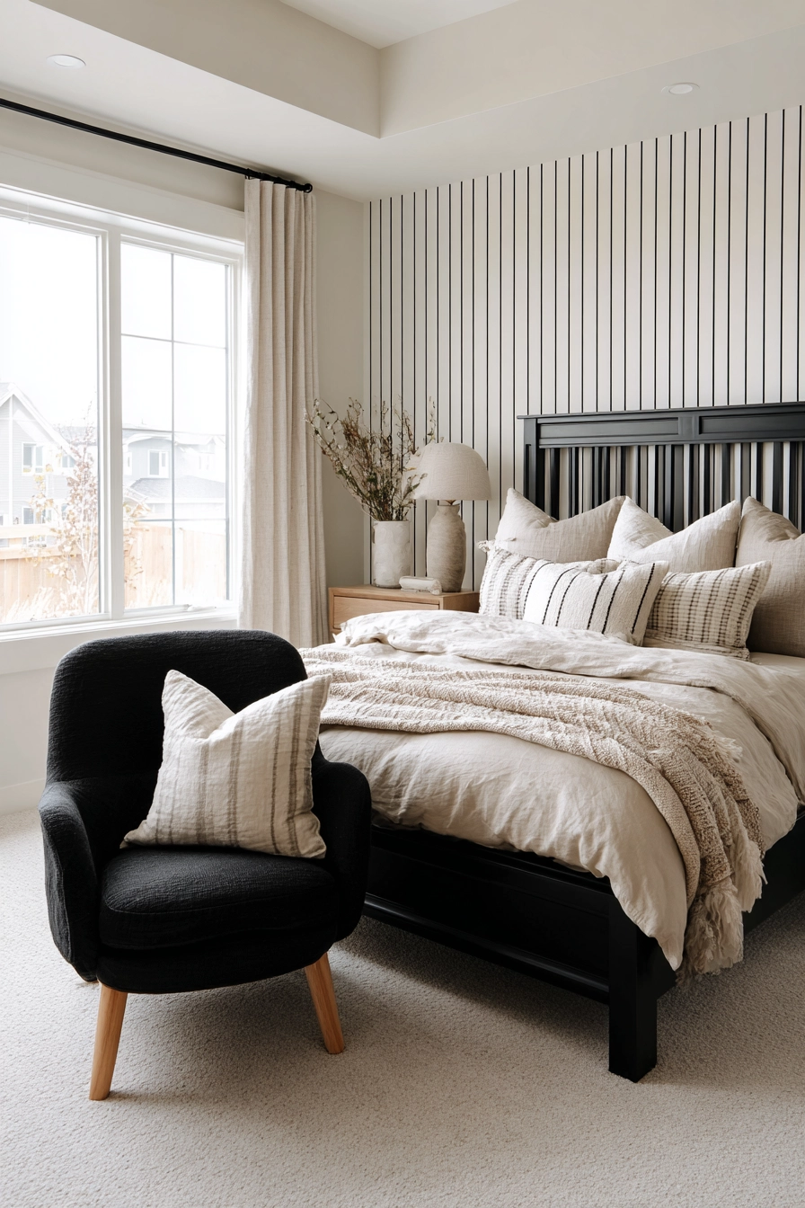 neutral and black bedroom 17