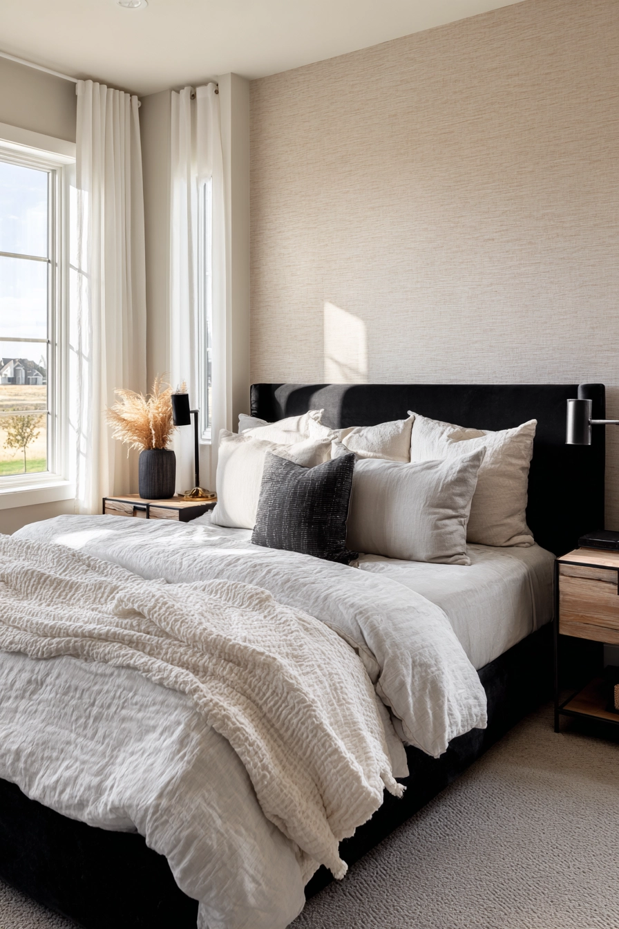 neutral and black bedroom 3