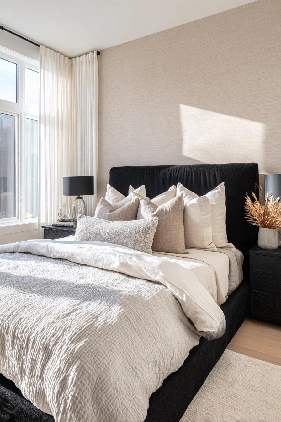 neutral and black bedroom 4