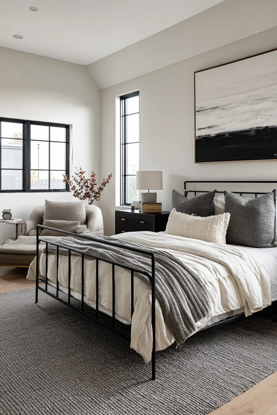 neutral and black bedroom 5
