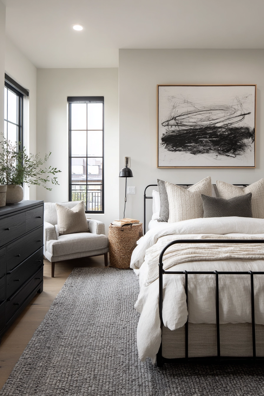 neutral and black bedroom 7