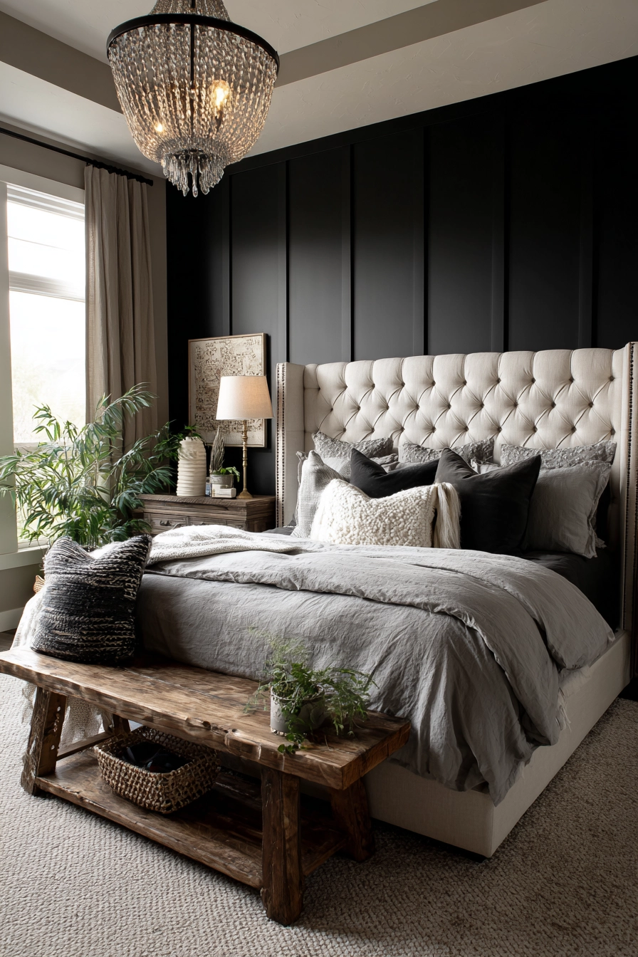 neutral and black bedroom 9