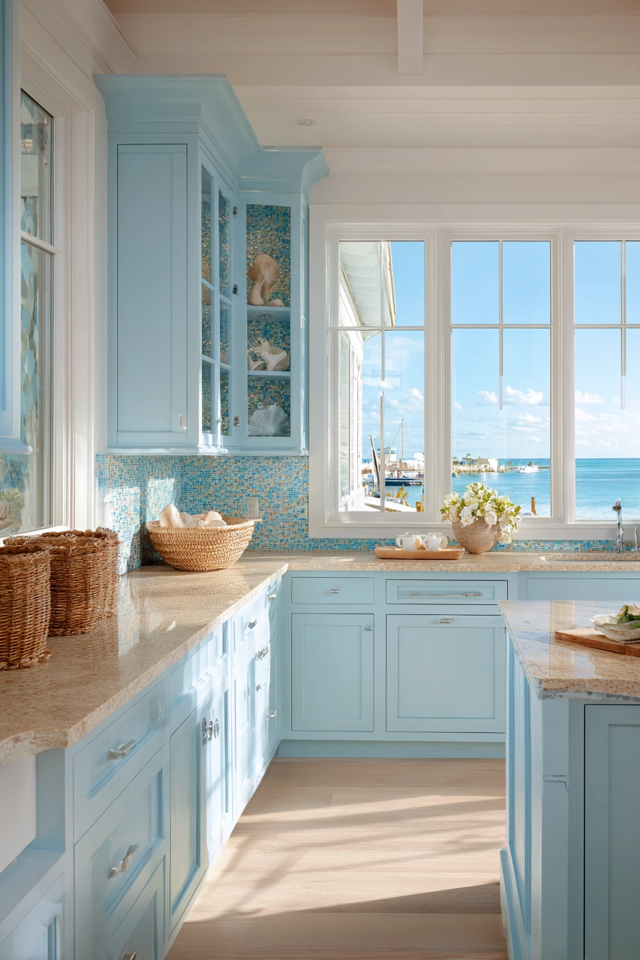 pale blue kitchen cabinets 14