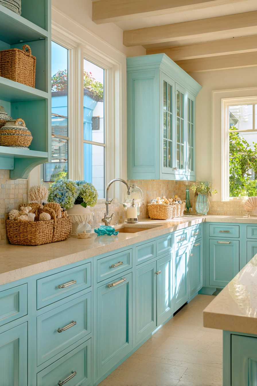 pale blue kitchen cabinets 15
