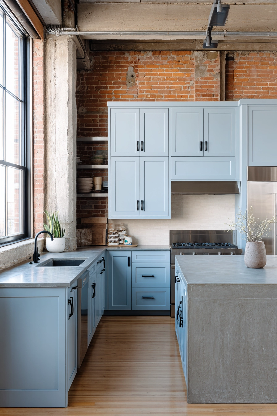 pale blue kitchen cabinets 17