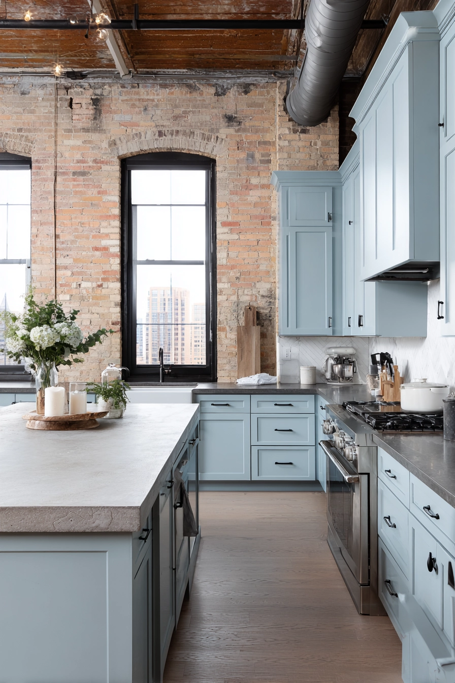 pale blue kitchen cabinets 18