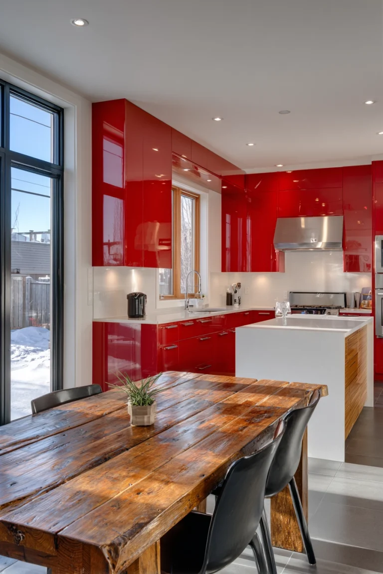 red kitchen cabinets 1