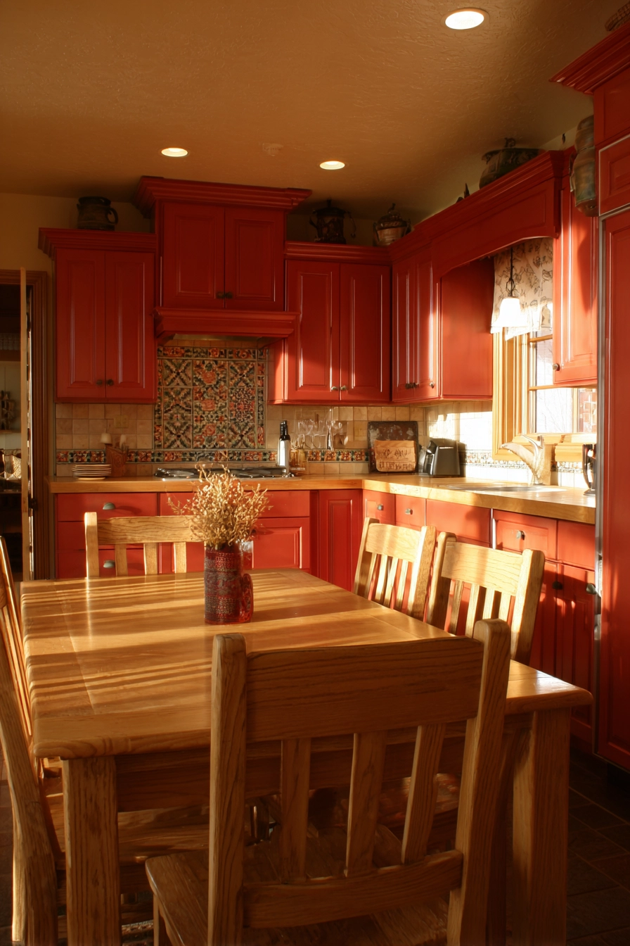 red kitchen cabinets 18