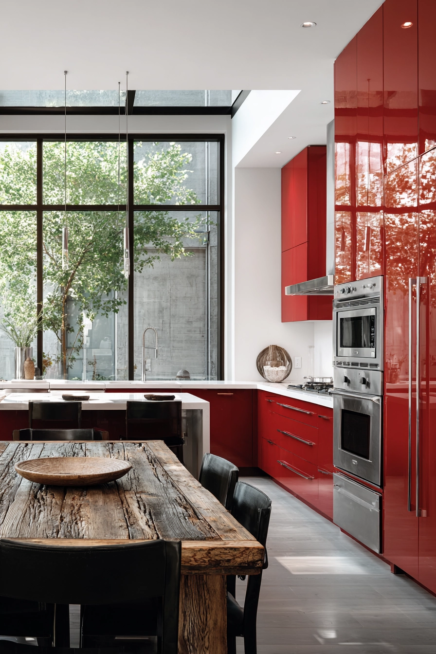 red kitchen cabinets 2