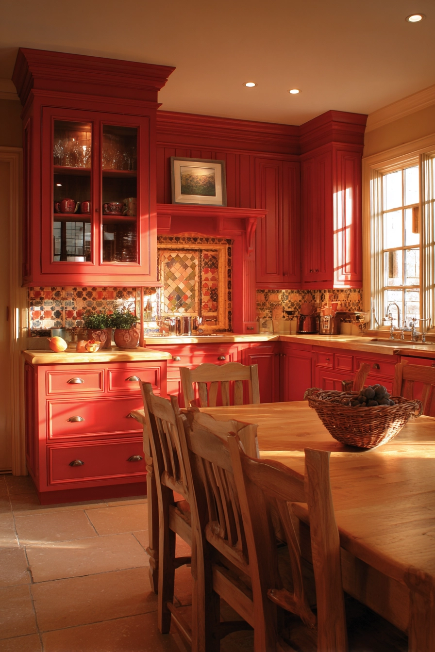 red kitchen cabinets 20