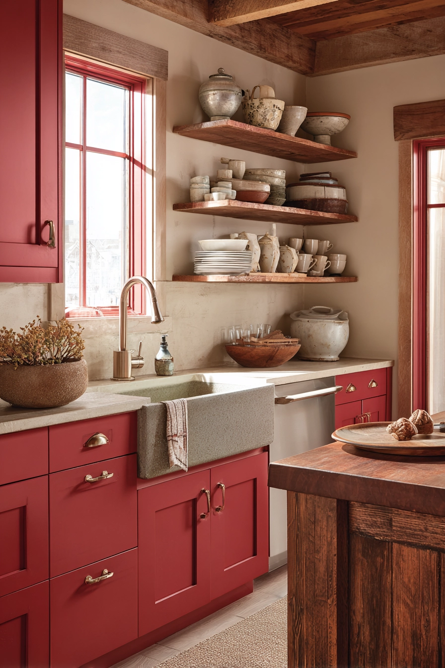 red kitchen cabinets 5