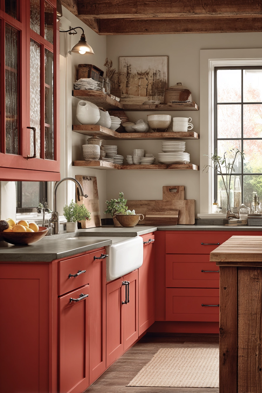red kitchen cabinets 6