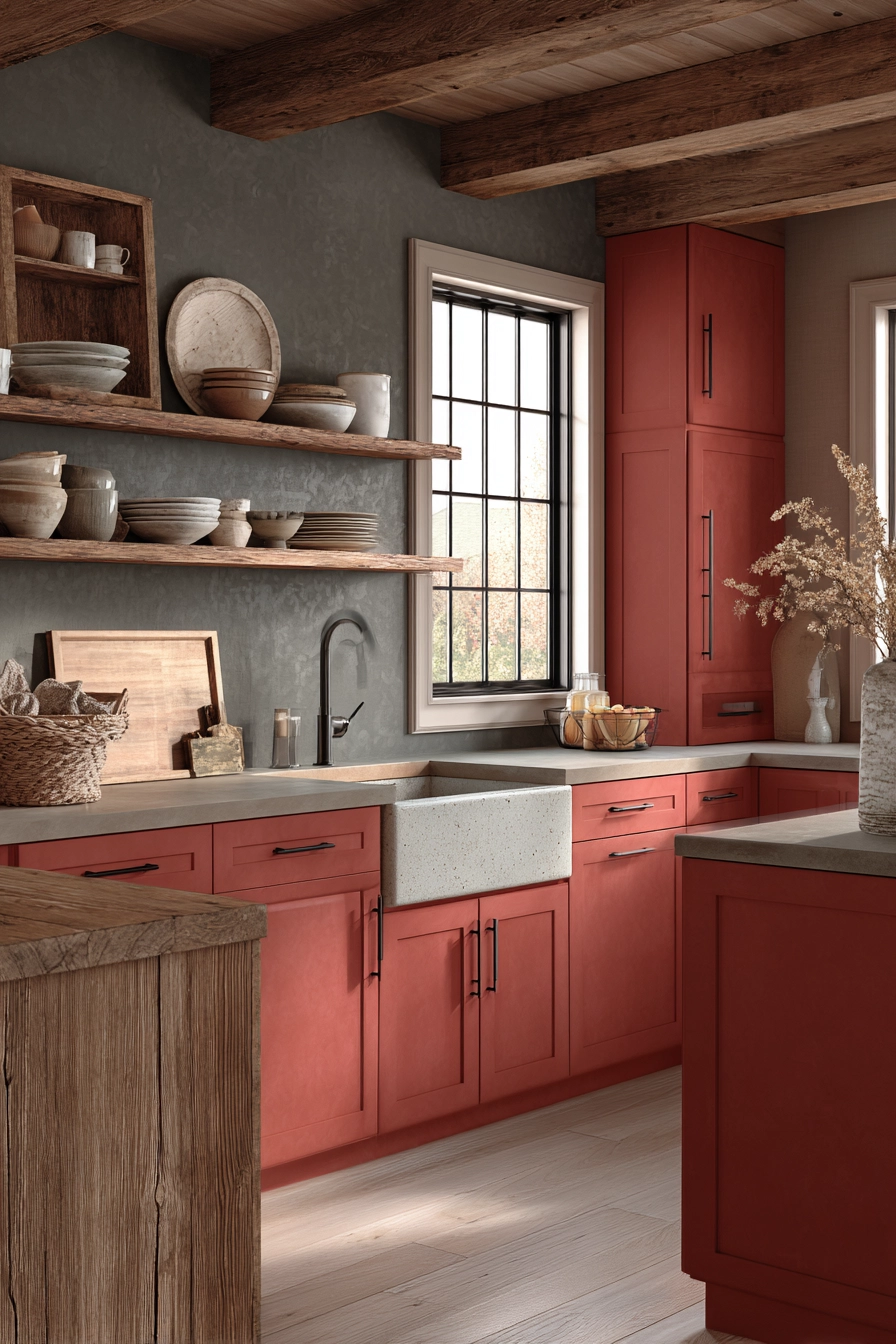 red kitchen cabinets 7