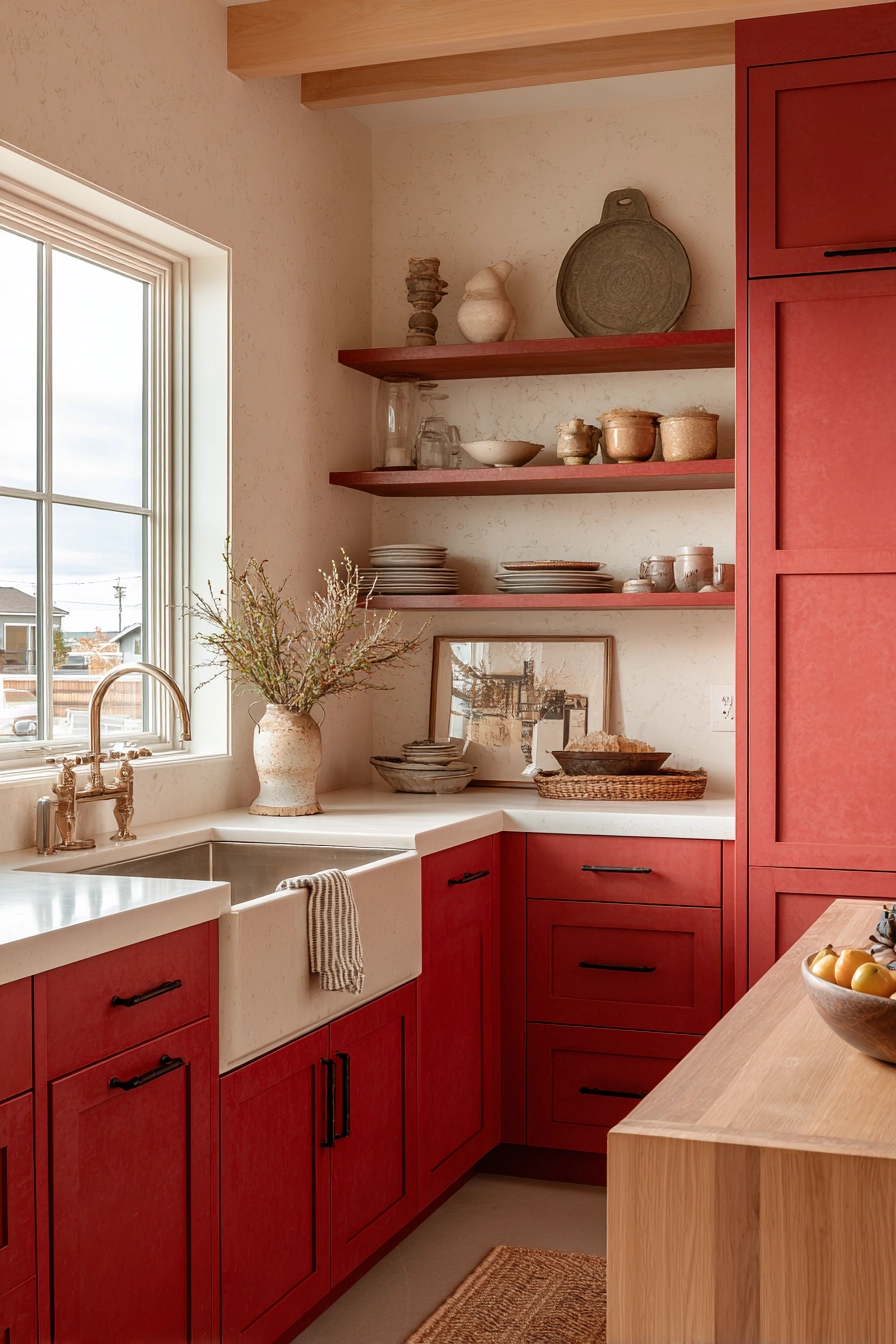 red kitchen cabinets 8