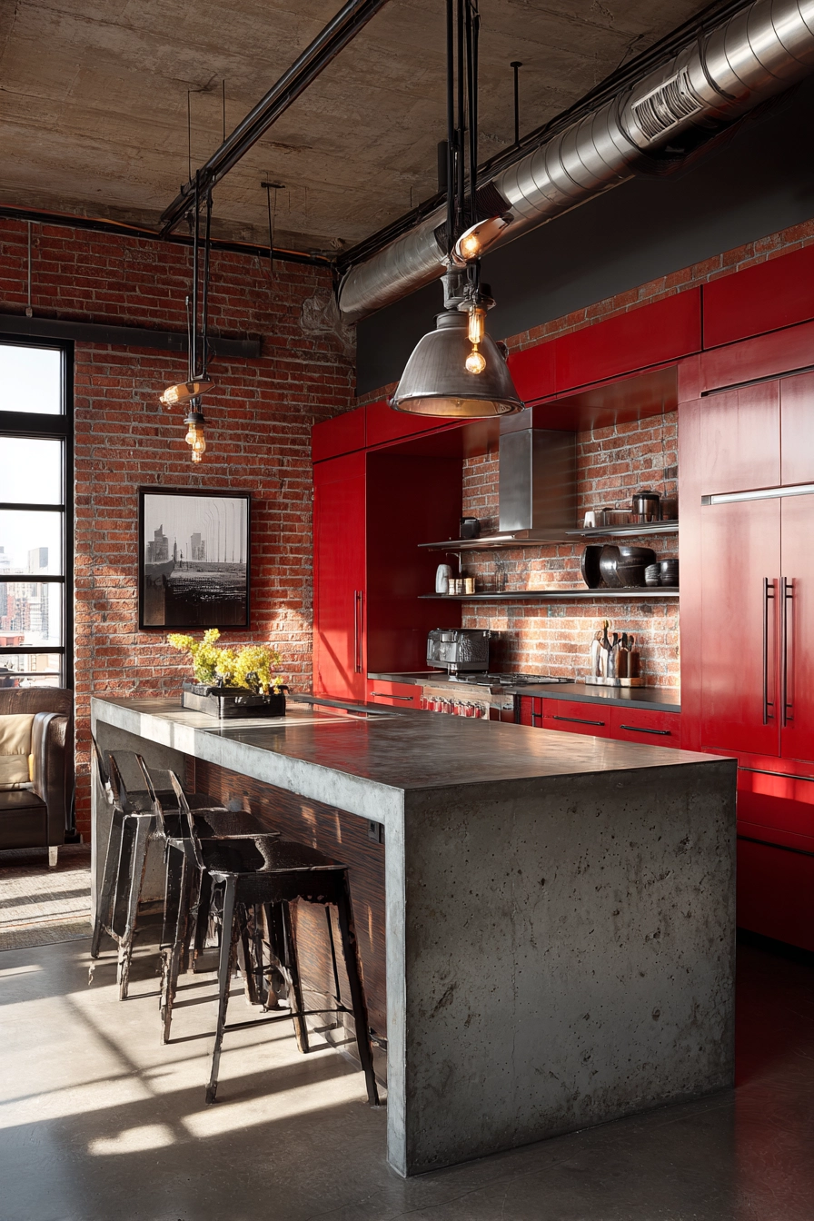 red kitchen cabinets 9