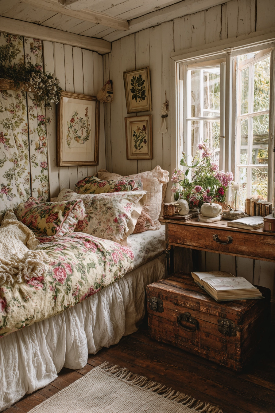 vintage cottage bedroom 15