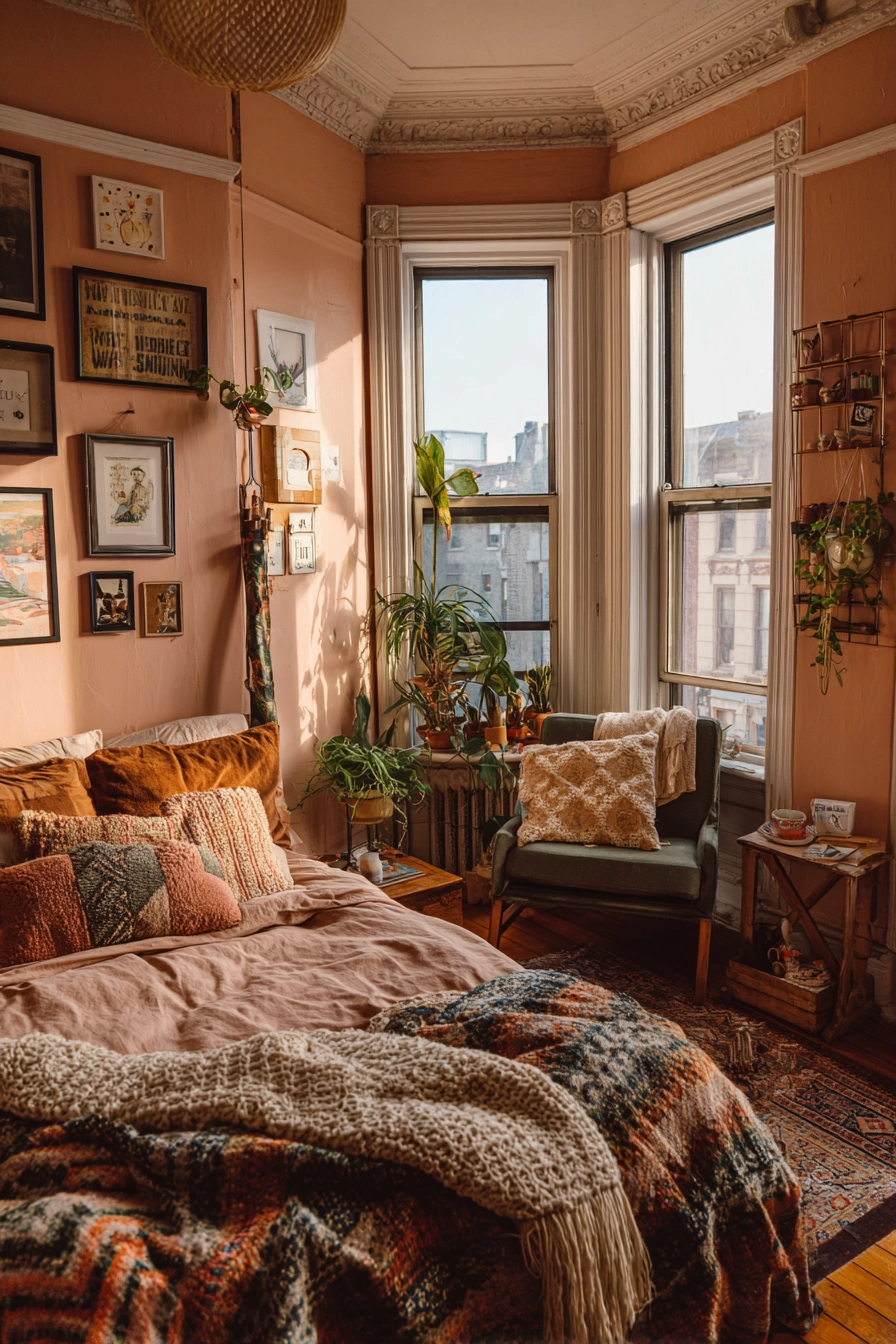 vintage eclectic bedroom 11