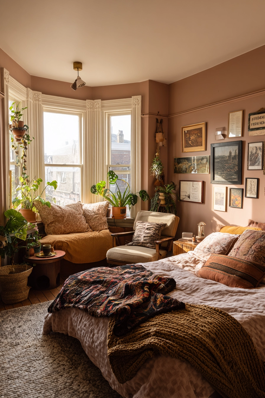 vintage eclectic bedroom 12