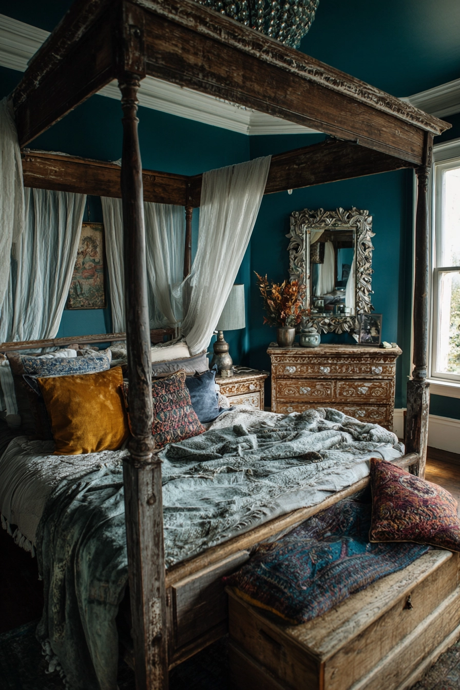 vintage eclectic bedroom 13