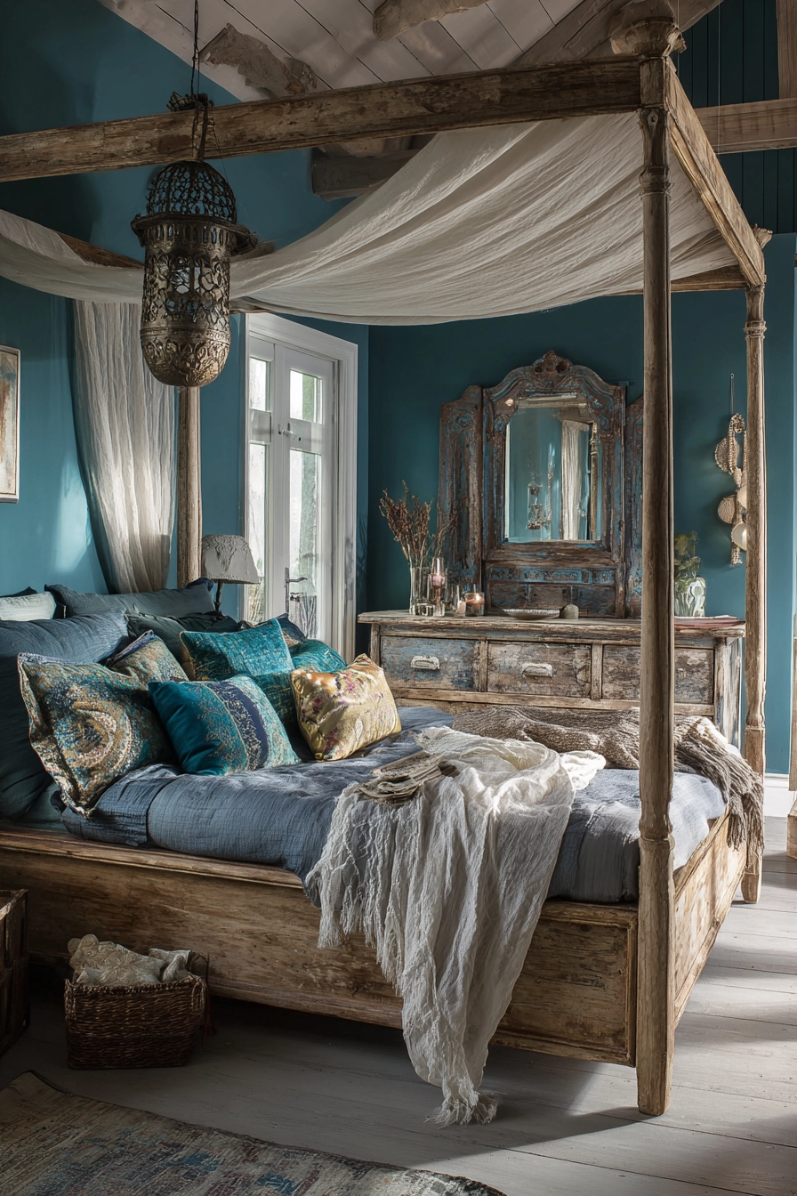 vintage eclectic bedroom 14