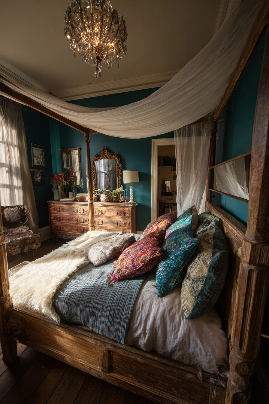 vintage eclectic bedroom 15