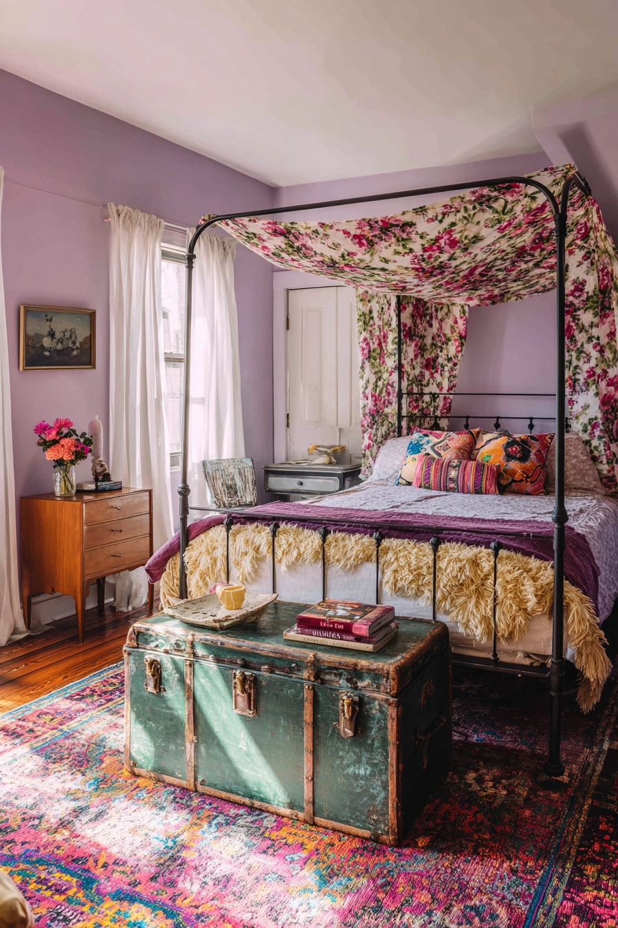 vintage eclectic bedroom 8