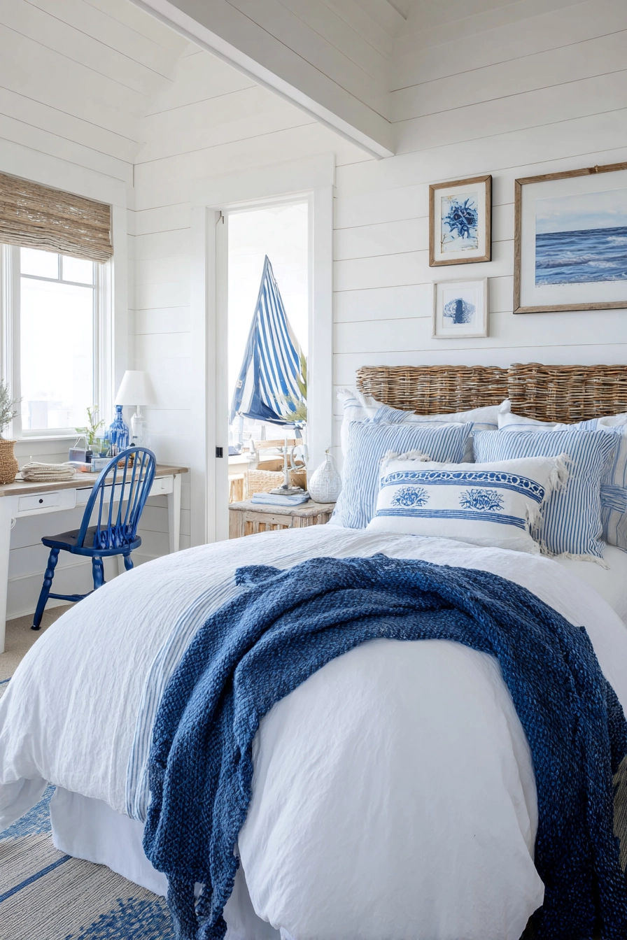 white and blue bedroom 11